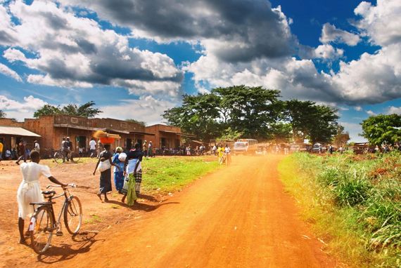 sunny countryside gravel road